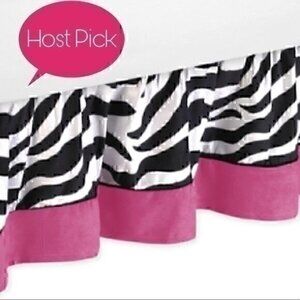 Sweet Jo Jo pink Funky Zebra full size bed skirt